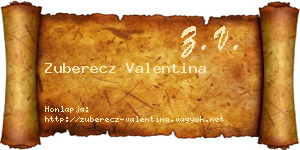 Zuberecz Valentina névjegykártya